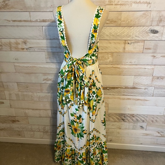 NWT Farm Rio size S Papaya salad scarf maxi dress in off white - Picture 7 of 12